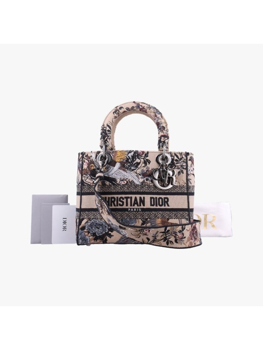 Dior D-lite Medium Royaume Multicolor Jacquard Shoulder Bag